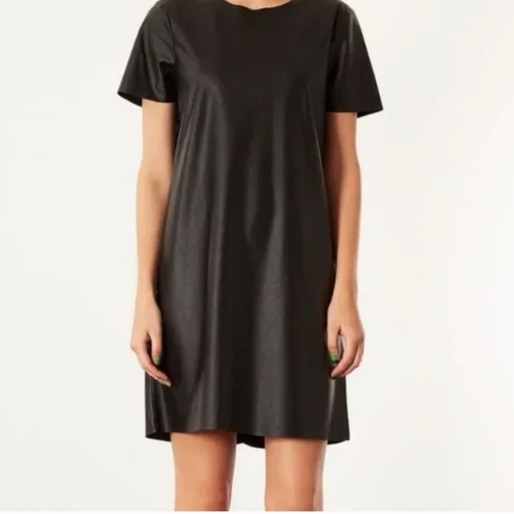 Topshop faux leather sheath dress